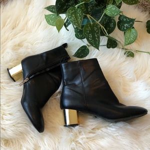 Black Booties w/Gold heel